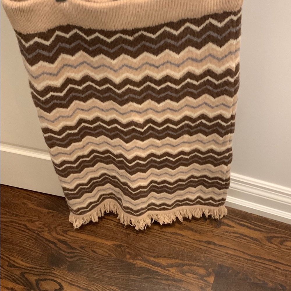 Cider Brown Tan Ribbed Ruffled Skirt - Picture 3 of 3